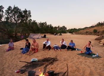 Drysdale camp, Mardi & Andrew, 2nd & 3rd from left