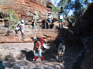 Walking in a gorge