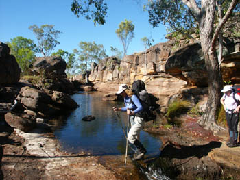 Crossing a small tributary of Jim Jim Creek