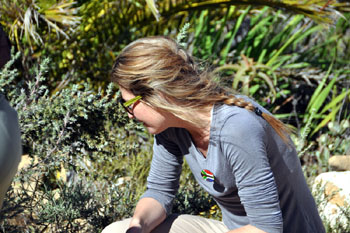 Carra checking our one of the plants