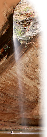 Enjoying the water at Cathedral Gorge