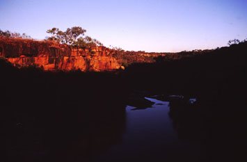 Sunset from camp at the top of Morgan Falls
