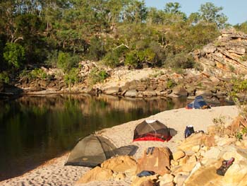 Beach campsite, upper Koolpin Gorge