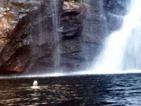 Swimming at the main falls