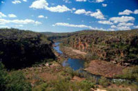 View down Mitchell Gorge from top of falls