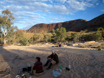 Bush camp in Ormiston Pound