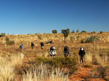 Hiking into the dunes