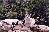 Rocky scramble up creek