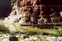 Rock scrambling in Kalamina Gorge