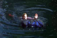 Crossing Twin Falls Creek, photo C Johnstone